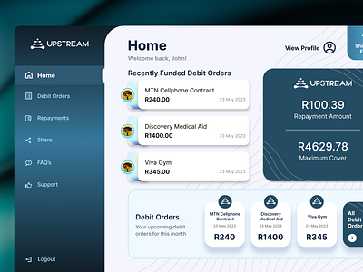 Upstream dashboard ui