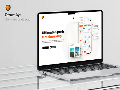 Team Up - Landing page app design app download basketball design basketball web gradient hero hero page landing landing page layout design orange orange app sport sport web ui design ultimate sport app ux design webdesign