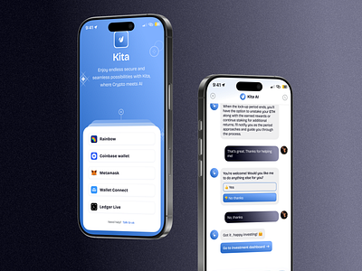 Kita AI - Crypto Wallet with AI assistant account abstraction ai assitant appdesign blockchain crypto derivatives ui web 3