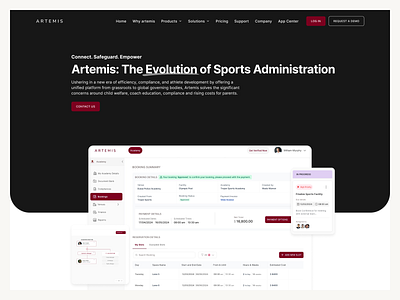 SaaS Sports Administration Website UI/UX Design in Figma cleanui dashboarddesign datavisualization figmadesign interactiveui modernui responsivedesign saasdesign saaswebsite sportsadmin sportstech uiuxdesign uxdesign webdesign