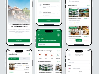 Hotel Booking Mobile App airbnb apps booking clean design hotel minimal mobile property real estate renting reservation resort room booking tourism travel trip ui ux vacation