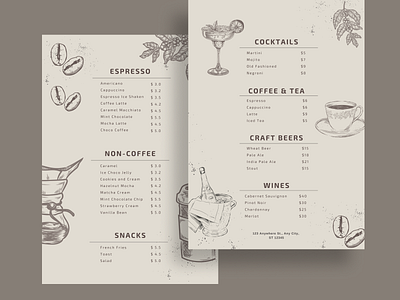 Cafe Menu branding graphic design menu