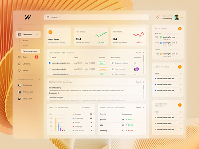 Glassmorphism Dashboard - UI Design consumer dashboard dashboard dashboard design dashboard orange glass dashboard ui glass glass effect glassmorph design glassmorphism glassmorphism design ui graph graph design information design modern dashboard modern ui orange dashboard orange glass design