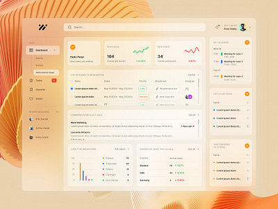 Glassmorphism Dashboard - UI Design consumer dashboard dashboard dashboard design dashboard orange glass dashboard ui glass glass effect glassmorph design glassmorphism glassmorphism design ui graph graph design information design modern dashboard modern ui orange dashboard orange glass design