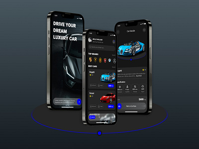 Car Rental App UI🚗✨ carrenting dribbbleshots luxurycars mobileapp mockup ui