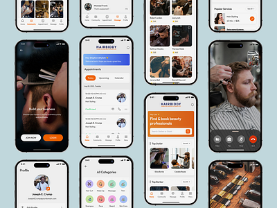 Hairbiddy-The Digital Salon Makeover appdesign appuiux beautyapp bookingapp cleanui designinspiration digitalexperience hairstylingapp interfacedesign mobileappdesign moderndesign productdesign salonapp salonmanagement uiuxdesign userexperience uxcasestudy