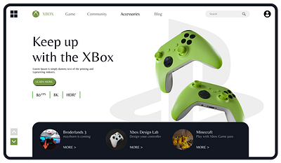 Gaming website game game accessories game landing page game website landing page ui ui design ui ux design website website design