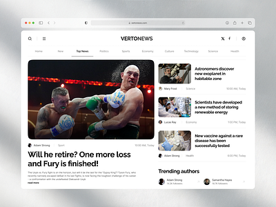 News Website | boxing boxing development fury news news page news web no code no code development nocode ui ui desing uidesign usyk usyk vs fury web design web development