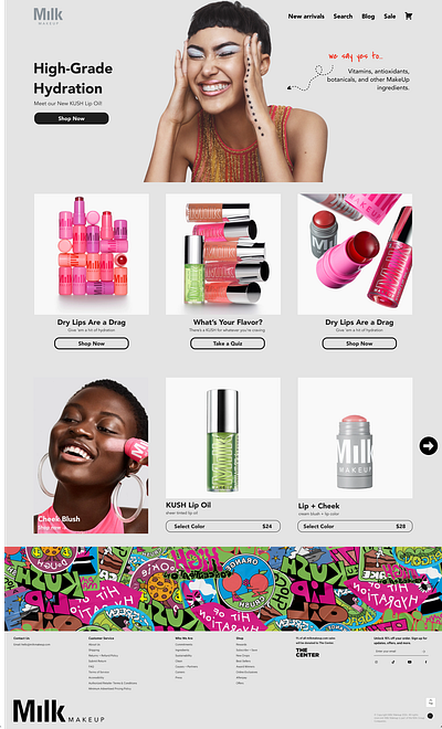 Milk MakeUp branding graphic design ui ux web design