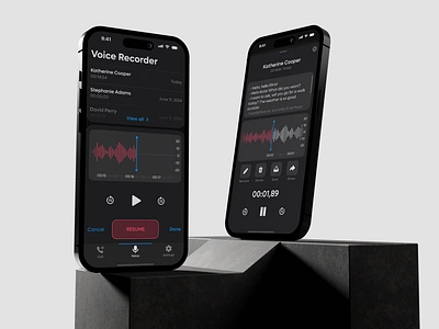 The Mobile App for Call Recording app audio call communication dark design incoming interface ios management mobile outgoing recording subscription tool transcription ui user ux voice