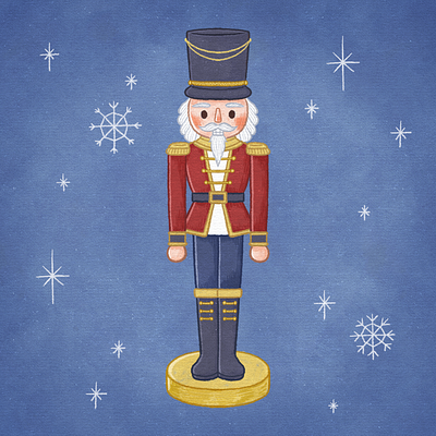 Nutcracker children christmas cute digital drawing illustration nutcracker toy winter