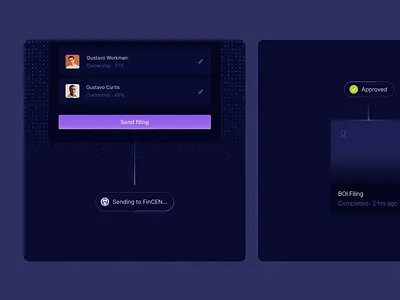 Spot Images for Firstbase BOI product app clean darkmode design illustration saas ui workflow