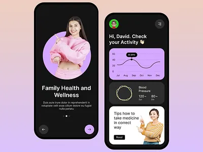 Family Health and Wellness App app app design balanced life empower health exercise family health fitness for all health health app health tracking healthy healthy habits healthy living meal planning ui ux wellness wellness app wellness journey wweight loss