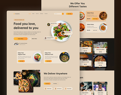 Restaurant Landing Page Design adobephotoshop design figma landingpage photoshop psd ui ux webdesign website