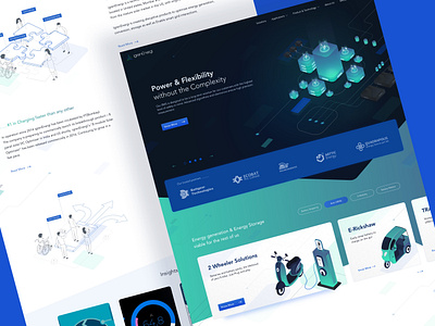 Homepage UI - Redesign for Practice II 2d banner batteries clean design energy homepage illustration isometric language power source ui ux vector visual web website