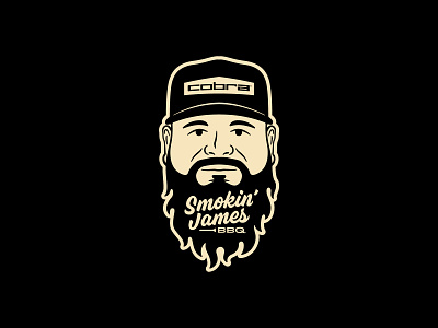 Cobra Golf - Smokin' James Logo bbq cobra golf design handlettering handtype hashtaglettering illustration lettering portrait vector vectormachine