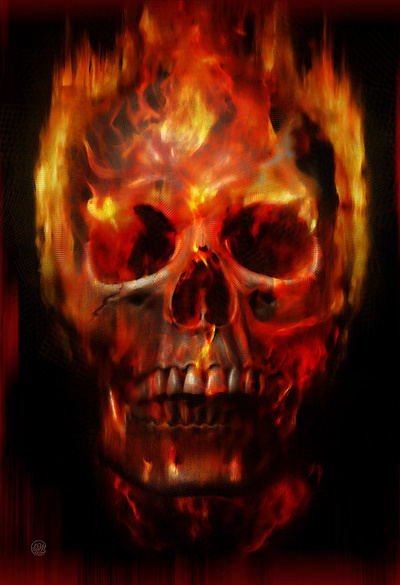 Ghost Rider comic books disney illustration johnny blaze marvel painter photoshop portrait procreate