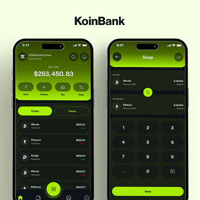 KOINBANK SCREEN EXPLORATIONS app design ui ux