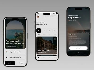 Tournaut | A tour app aesthetic mobile app design modern travelling