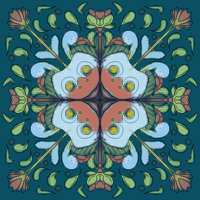 Duck Face Pattern affinity designer art basantiart blue cute digital painting dribbble duck fabric design face fashion green happy illustration instagram orange painting pattern