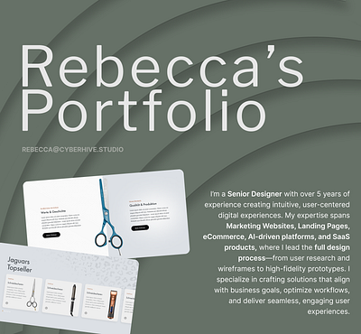 Rebecca's Portfolio branding product design ui user experience user interface ux web design website design