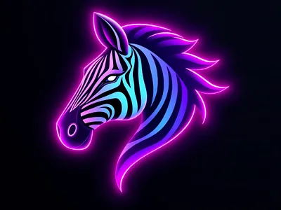 Zèbre Disco Retro 80s disco logo retro vintage zebra