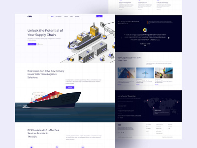 Logistics - Delivery Website Design Concept airfreight cargo cargo service container corporate delivery delivery service freight landing page logistics minimal package parcel shipment shipping container transportation ui ux warehouse website