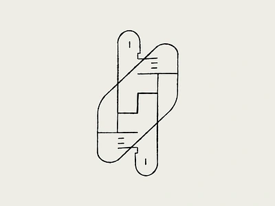 "The Escalator" - minimalist line illustration abstract art balance circle escalator geometric graphic design growth illustration life line loop metaphor minimalist modern movement pattern simplicity stairs visual