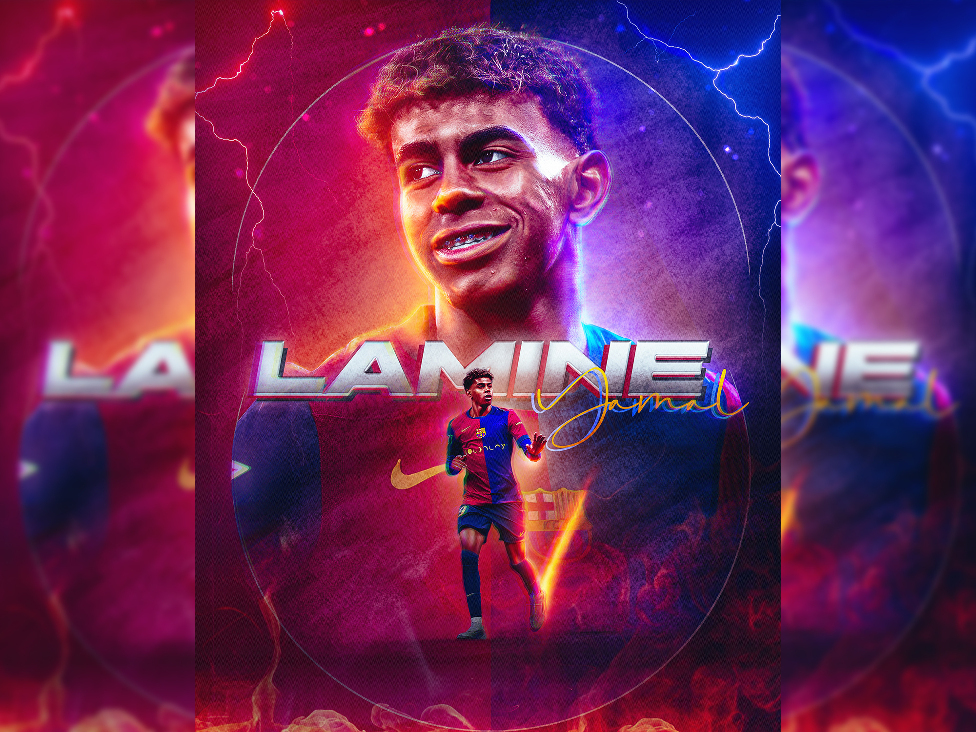 Lamine Poster Design cover design football football design graphic design graphics poster illustration matchday design spo sport art sport flyer sport graphics sport poster