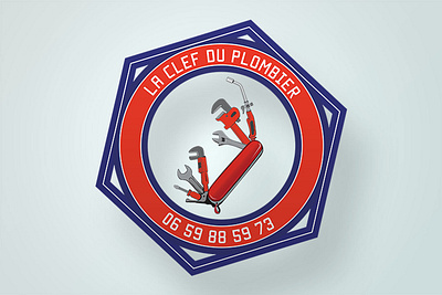 Logo design for La Clef du Plombier in Paris. graphiste logo paris