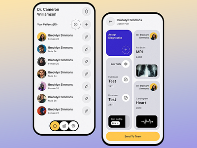 Medical Management Mobile App app cardiology app interface clean medical ui doctor appointment system healthcare diagnostics healthcare mobile app hospital management system lab test management medical medical app medical management app medical test results minimalist medical design mobile mobile health application modern healthcare design patient management patient profile screen treatment plan treatment scheduling app