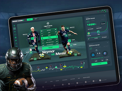 Elevate Your Betting Experience with Stunning Green Web Design! bet betting design f figma design football gambling game design green illustration lime agency sports bet ui uiux