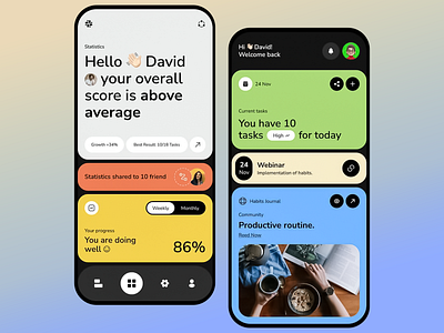 Personalized Habit Tracking App app app design app ui app ui design app ux daily planner design goals habit habit tracker interface design mobile mobile app mobile ui productivity app ui ui design ux ux design visual design