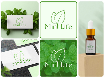 Mint Life Logo Design cosmetics logo design graphic design leaf logo logo logo design mint life logo mint logo