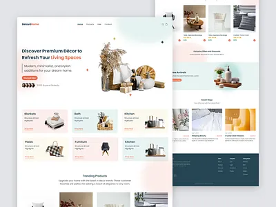 BELOVED HOME Landing page 2025 design branding clean ui creative design dribbble e commerce figma home page home products landing page minimlist portfolio product design theme trendy design ui uiux web design website