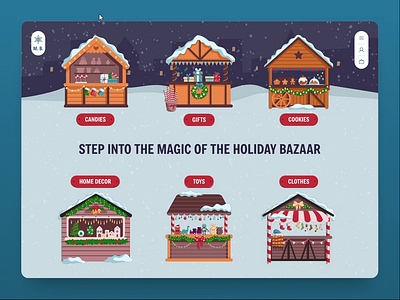 Christmas Market Website christmas christmas website design e commerce homepage market shop store ui user interface ux web design website website design