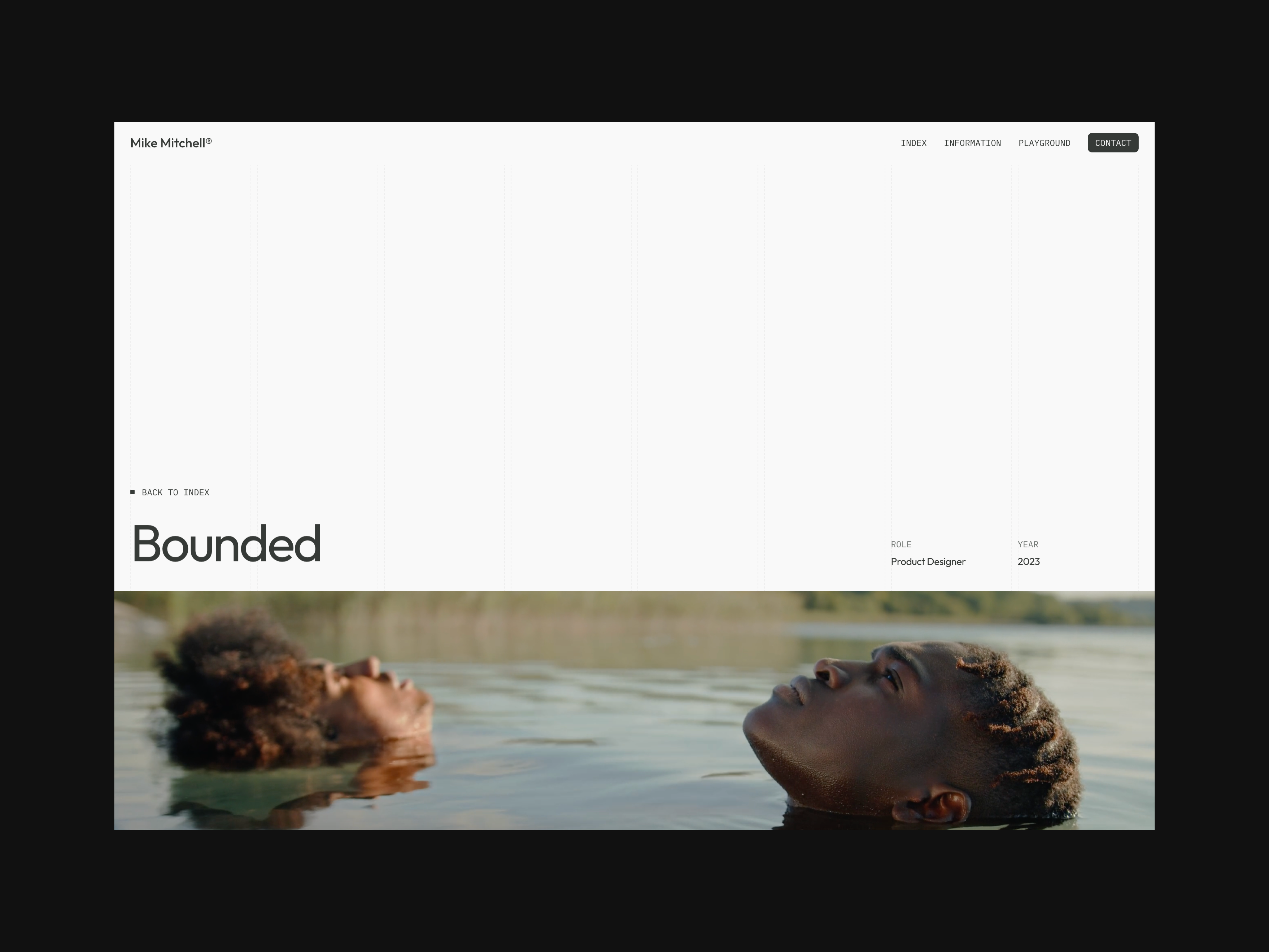 Mike Mitchell Portfolio/Project page animation design framer portfolio template ui