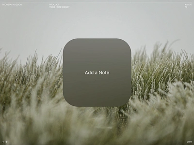 Voice Note Widget ai ai feature animation app design design glassmorphism micro interaction motion graphics note product design recording ui ui design ux voice voice note voice widget webdesign website widget