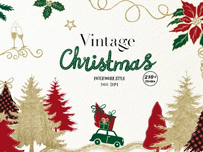 Vintage Christmas - winter style celebration christmas christmas collection christmas invitation decorated design graphic design greeting illustration invitation party png psd retro template top vintage watercolor winter season