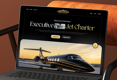 NorthStar Landing Page Design airplane website jet charter website nortstar privat jet website private airplane saas landing page ui uiux web layout web redeisgn webdesign