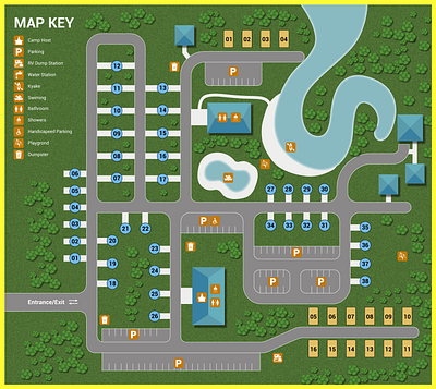 Vector RV map Design in illustrator background design campground camping graphic graphic design illustration map map design rv map vector map vector rv map