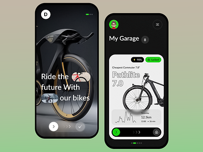 Smart Bike App Exploration activity app app design app ui app ux bicycle bike ride app biking cycling design mobile mobile ui mobile ux ride smart app sport ui ui design ux ux design