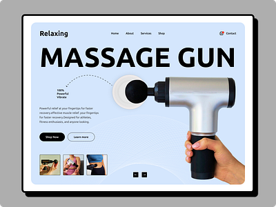 Massage Gun- E-commerce website design e commerce landing page message website ui uiux user interface website