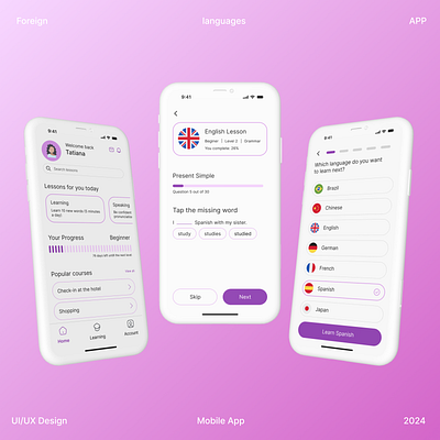 Foreign languages APP app design design education language language app language school learning mobile app online education product design ui design