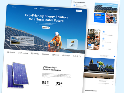 Solar Panels Website figma green energy landing page solar energy solar panels startup sustainability uiux website website design