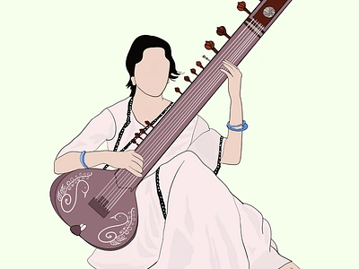 Women playing sitar branding challenge daily ui design design graphic design illustration logo ui