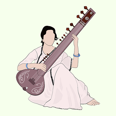 Women playing sitar branding challenge daily ui design design graphic design illustration logo ui