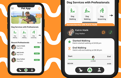 Pet App - Map Design for Dog Service Tracking app branding dailyui dailyui 029 design dog service dog tracking graphic design illustration mockups pet petapp ui