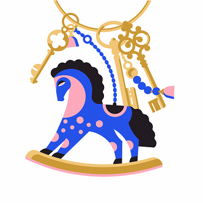 Little Horsy Illustration animation blue branding children digital horse keychane playful spot illustration toy ui vector vector illustration vector image web web illustration