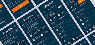 Prestio App 3-Day Challenge: UX Design & Development finance app loan app ui ux ux design ux research